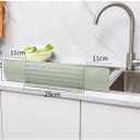 Sink Splash Guard, Stretchable Sink Splash Guard with Suction Cup, Water Splash Guard for Kitchen Bathroom (20 x 4.3 inch, Green)