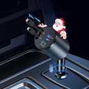 2 x Retractable Car Charger 4 in 1 Fast Car Phone Charger 60W Dual Lightning USB Type C Car Charger Retractable Cords Compatible with Apple iPhone 14 13 12 11 Pro/XS/XR/Mini/X/iPad/AirPods