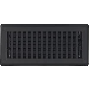 Precision Flow 4" x10" Steel Floor Register - Contemporary Design, Textured Black Finish - Premium Home Vent Covers, Durable & Decorative - Fits 4"x10" Duct Openings, Easy Installation