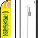 HunnmingRe 11.2 ft Classic Lemonade Feather Flag with Pole, Yellow, 1 Pcs