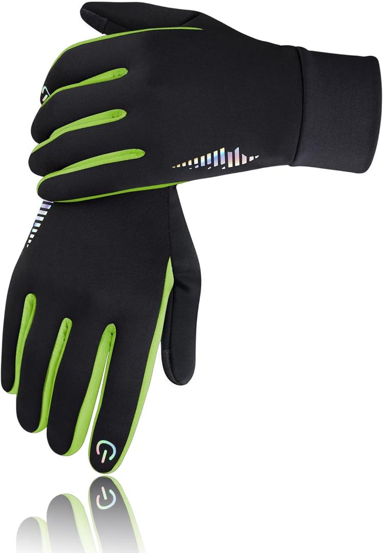 SIMARI Kids Winter Gloves Touchscreen Warm Thermal Water-Resistant for Boy Girl Running Cycling Snow Skiing in Cold Weather (X-Small(3-4 years), Green Flash)