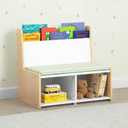 Delta Children - GapKids Reading Nook with Padded Bench - Greenguard Gold Certified, Pastel, 24"W x 15.75"D x 21.65"H