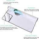 QiyI Yoga Towel with Travel Bag, Microfiber Mat-Sized Hot Yoga Towels, Non Slip Blanket with Corner Pockets, Quick Dry Mat Towel for Bikram, Pilates, Fitness - 70"x26", Pebbles & Blue White Flowers