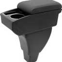 YJYWZH Car Armrest Box for Toyota bB Scion xB 2004 2005 2006 Auto Accessories Center Console Leather Arm Rest Double-Layer Storage Space with Cup Holder (Black Thread)