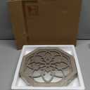 ZOLAPI 2 PCS Octagon Wall-Mounted Mirrors, Vintage Farmhouse Mirror for Wall Decor, Barn Wood Color Decorative Accent Mirror for Foyer, Bathroom, Bedroom. (12x12)