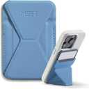 MOFT Magnetic Wallet Stand Compatible with iPhone 16/15/14/13/12 Series, Angle Adjustment & Magsafe Compatible MOVAS Phone Stand, Windy Blue