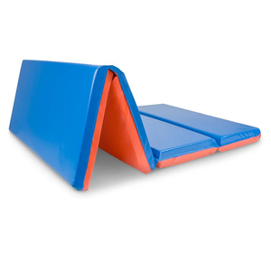 ProSource Four-Fold Kids Rest Mat, 2-inch Thick Sleeping Mats for Kids, Foam Folding Mat for Child Comfort, 48-in - Blue/Red 5 Pack
