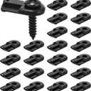 Blulu 24 Pack 13/16 x 1/2 Inches Flush Nylon Window Screen Clip with Screws Offset Clips for Fastens Storm Window, Storm Panels, Screen Door Clip(Black)