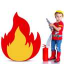 Briwooody 3ft Firetruck Birthday Party Decoration Fire Truck Themed Cardboard Cutout Standup Photo Props Party Back Drops for Birthday Baby Shower Anniversary Supplies(Fire)