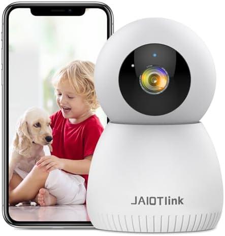 JAIOTlink 2K Indoor Camera for Home Security & Baby Monitor, WiFi Pet Camera with App, 2.4G/5G, 360° Pan&Tilt, Night Vision, Motion Detection, 2-Way Audio, SD/Cloud Storage, Compatible with Alexa