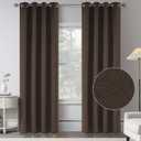 108 Inches Extra Long Linen 100% Blackout Curtains for Bedroom - Cocoa Brown Energy Saving Thermal Insulated Burlap Textured Curtain Drapes for Country Villa (Set of 2 Panels,W 52 x L 108 Inch Length)