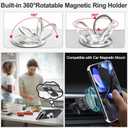 Tnarru Designed for Google Pixel 9 Pro XL Clear Case with Stand [Magnetic Ring Holder Kickstand] Soft TPU Bumper Non-Yellowing Anti-Scratch Lightweight Slim for Google Pixel 9 Pro XL Case Silver