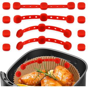12PCS Air Fryer Magnets For Parchment Paper Liners, Air Fryer Magnets Silicone Buckle for Holding Down Lock Liners, High-Temp Resistant, for Iron A ir Fryers