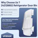 242126602 LFSS2612TF0 LFSS2612TF4 FFSS2625TS0 Freezer Door Bin Bottom Shelf Replacement For F-rigidaire Refrigerator Door Shelf Shelves, Replace 16 Inch 2421266 Lower Side Shelf - 1 Pack by Fetechmate