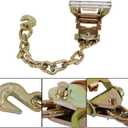 Classic Yellow Lasso Style Car Tie Down with Chain Anchors 2 Inch x 96 Inch 4 PCS 3,300 lbs Safe Working Load