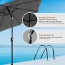HealSmart 9ft Patio Umbrella with Push Button Tilt/Crank, Outdoor Table Market Yard Umbrella with 8 Sturdy Ribs for Garden, Backyard, Deck, Pool, Grey
