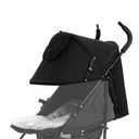 Universal Stroller Canopy Stroller Replacement Parts Shade Umbrella Stroller Canopy with Attachment Retractable Pram Sun Shade with Mesh Window Storage Pocket Adjustable