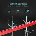 SPECSTAR 1100 Lbs Engine Support Bar Transverse Hoist for Motor Transmission with 2 Points Lift Holder and Dual Hooks