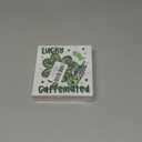 Funny St Patricks Day Shamrock Desk Decor St Patricks Day Decorations Coffee Shamrock Green Tiered Trays Decor for Home Farmhouse Coffee Bar 5 X 5 Inch