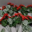 Artificial Geraniums Fake Flowers for Outdoors Decoration, 6 Bundles Silk Geraniums Red Flower UV Resistant Look Real Faux Plants for Front Door Garden Porch Planter Patio Balcony Yard Indoor Home