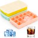Reespring Silicone Ice Cube Tray, Ice Tray for Freezer with Lid, 3 Pack Ice Cube Trays for Freezer with 45 Flexible Easy Release Ice Trays