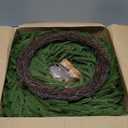 24 Inch Real Touch 2 Pcs Norfolk Pine Wreath Christmas Decorations for Front Door, Artificial Plants Green Christmas Wreath with Lights Home Decor, Xmas Decor for Mantel Wall Holiday Winter Decor