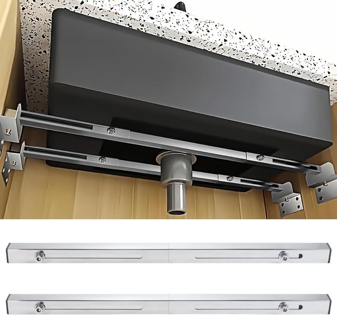 Undermount Sink Brackets, Stainless Steel Adjustable Undermounts Sinks Support, Horizontal Installation Save Space, Heavy Duty Repair System Kit for Kitchen Bathroom (31.5-43 inches/80-110cm)