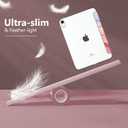 MoKo for iPad (A16) 11th Generation Case 2025, iPad 10th Generation Case 2022, Slim Stand Hard PC Translucent Back Shell Smart Cover Case for iPad 11th Gen 11 inch 2025, Light Pink Gold Marble