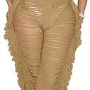 KANSOON Two Piece Sets for Women Sexy Crochet Outfits Halter Top Fringe Pants Summer Party Clubwear (Large, Black)