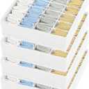 Joyoldelf Sock Drawer Organizer Divider Underwear Organizer 24-cell Fabric Dresser Drawer Organizers Storage Boxes for Socks Lingerie, Handkerchiefs, Ties 4 Pack (White)