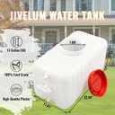 13Gallon/50L Water Storage Tank, Portable Water Tank for Outdoor Camping, Farms and Gardens, Rectangular Translucent White