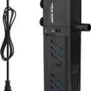 Submersible Aquarium Internal Filter 8W, Adjustable Fish Tank Filter with 200 GPH Water Pump for 10-50 Gallon Fish Tank Black