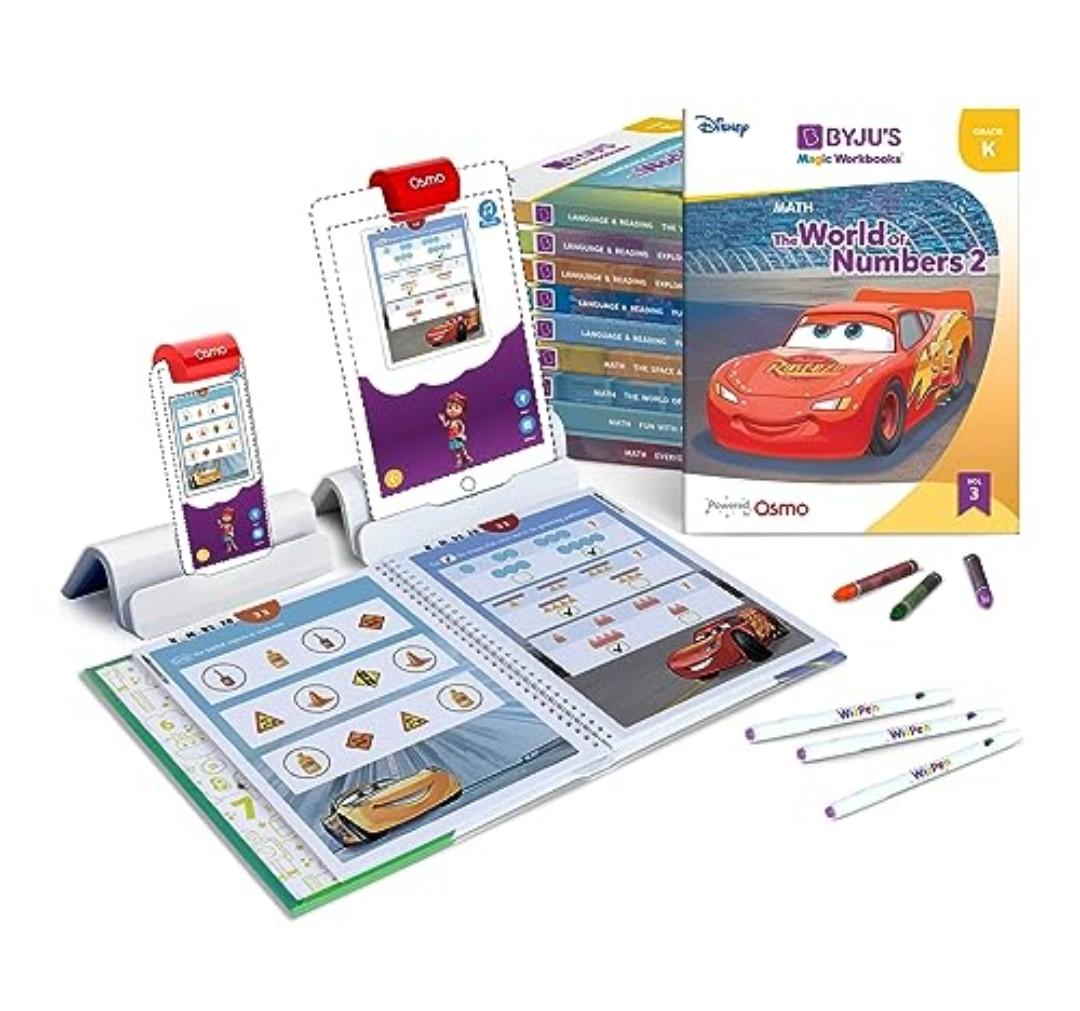 BYJU’S Learning Kit: Disney, Kindergarten Premium Edition for iPhone & iPad (App + 10 Workbooks) Ages 4-6 - Featuring Disney & Pixar Characters-Letter Sounds, Sight Words & Numbers-Osmo base included ( pack of 2 )