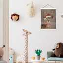 LKETW Vintage Christmas Deer Poster Hanger Frame, 12x16 inch, Pink Bow Deer Wall Art, Farmhouse Living Room Bedroom Decor