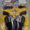 Children's Western Cowboy Police Toy Set, Includes Toy Pistol, Holster, Sheriff Badge, Bullets, Belt, Suitable for Police Role-Playing, Cowboy Theme Party Costume Accessories, Stage Props.
