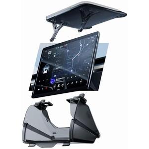 SUPERLIT Tesla Model 3/Y 2016-2025 Accessories -Center Console Hidden Shelf with Attachable Table - Versatile Design for Front Use or Rear Use - Hideable Shelf to Organizer for Phone, Key Card, etc