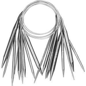 Aeelike Circular Knitting Needles Set Stainless Steel Knitting Needles 32-inch, 9 Pack Knitting Needles Round with Cable, Long & Smooth Metal Round Needles Gift for Mother Grandmother (80cm(from tip to tip))