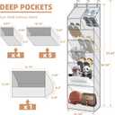 STORAGE MANIAC Over the Door Shoe Organizer Heavy-Duty Large Deep Pocket Hanging Shoe Organizer Shoe Rack Door Closet Shoe Organizer for Wall, Dorm & Narrow Door Storage Shoe Holder Oat Beige, 2 Pack