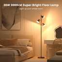 SIBRILLE 36W LED Tree Floor Lamp, Dimmable Tall Standing Lamp with Remote & Touch Control, 4 Color Temperatures Bright Floor Lamp, 3 Rotatable Light Modern Floor Lamps for Living Room Bedroom Office