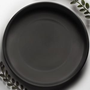 Heavy Duty Ceramic 14 Inch Planter Saucer - with Silicone Feet for Added Surface Protection - Scratch-Resistant Black Pot Saucers for Plants, for Pots 13.75" at the Base or Less, Black Plant Saucer (15" (1 Pack))
