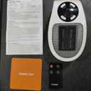 Plug in Small Space Heater for Indoor Use 450W, Wall Outlet Electric Heater with Remote, 12H Timer & LED Display, PTC Ceramic Fast Heat Safely for Bedroom Bathroom Office (1PC)