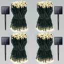4 Pack Total 800 LED Solar Christmas Lights Outdoor, Solar String Lights for Outside with 8 Modes, Waterproof Green Wire Solar Powered Tree Light for Xmas Party Yard Garden Decorations (Warm White)