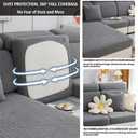 Couch Cushion Covers, Sofa Covers Couch Cover for Sectional Sofa, Sofa Hero Covers for Couch Protect, Soothing Home Sofa Covers Washable Stretch Slipcovers (Light Gray,Chaise Cover)