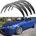50MM-74MM PP Universal Car Truck Wheel Fender Flares Cover Wide body Kit wheel (4pcs 89CM-Carbon Fiber)