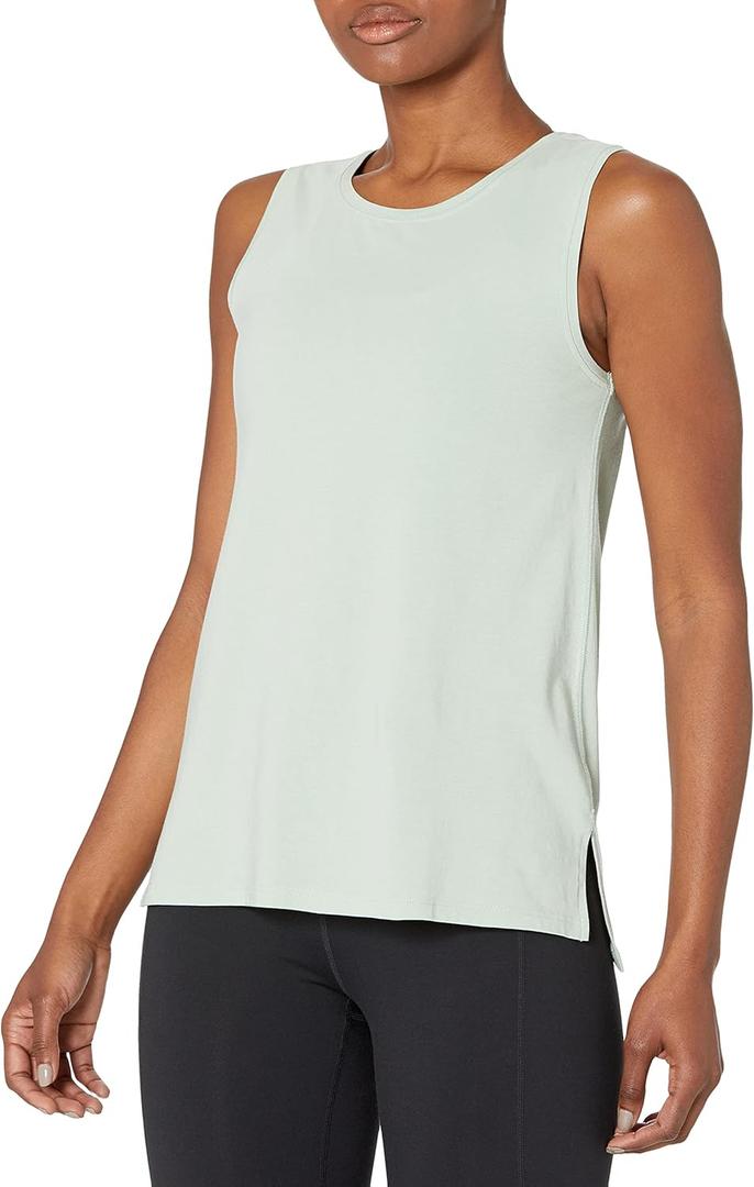 Amazon Essentials Women's Soft Cotton Relaxed-Fit Yoga Tank (Previously Core 10) - Discontinued Colors