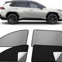 XCBYT 2019-2024 RAV4 Window Shades - Switch Between Total Blackout & Bug-Free Ventilation Car Window Covers | Reflective Silver 99% UV Heat Shield Breathable Mesh Side Window Sun Shade (4 PCS)