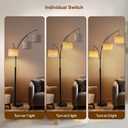 Floor Lamps for Living Room, 2400LM Super Bright Arc Floor Lamp with Remote Control, 3 Light Tall Floor Lamps with Stepless Dimmable, 80" Mid Century Tree Floor Lamp for Bedroom, Office