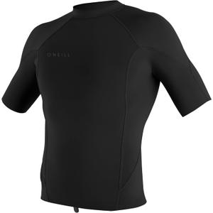 O'Neill Men's Reactor-2 1mm Short Sleeve Pullover Wetsuit Top, Lightweight Warmth and Good Flexibility for Surfing, Paddleboarding, Kayaking, Black, Medium