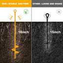 18'' Shed Anchors for High Wind,Heavy Duty Metal Hurricane Ground Stakes Anchors Screw in Trampoline Anchors for Swing SetCamping Tent,Car Ports,Canopy,Sand Tent,Gazebo,Dog (Yellow)