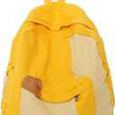 Vintage Canvas Backpack for Women Men Grunge Hippie Boho Patchwork Backpack College Book Bag Travel Casual Daypack (One Size,Yellow)